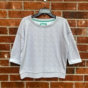 Anthropologie Lilka Womens Small Gray Leopard Jaquard Sweater